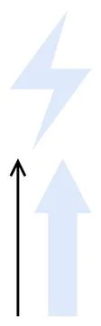 Dynamic Arrow and Lightning Bolt Symbolizing Progress and Energy Illustrazione stock
