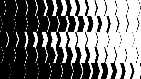 Dynamic arrow transition from thick to thin, shape distortion, rhythmic gra.. Stock-Illustration