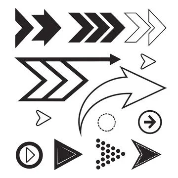 Dynamic arrows direction flow flat design vector illustration Stock Illustration
