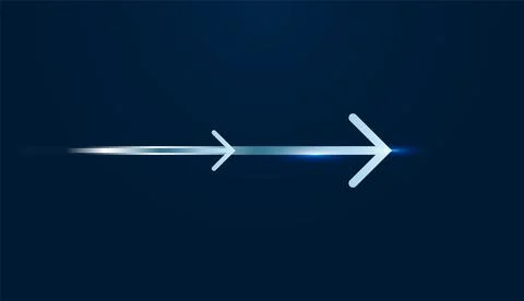 Dynamic arrows with light streaks represent accelerating digital innovation.. Stock Illustration