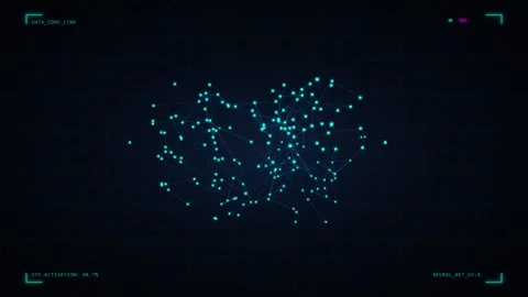 Dynamic Artificial Intelligence Neural Network Processing Data and Activati.. Vídeos de archivo 347361360
