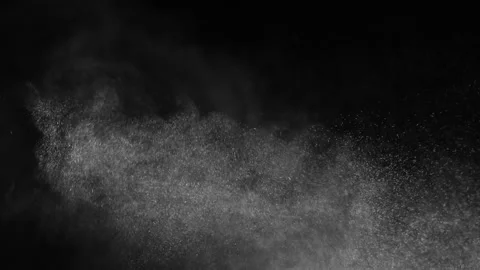 Dynamic Ash Particle Motion on Black Screen Stock Footage 323150939