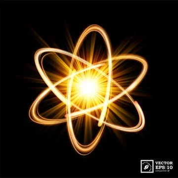 Dynamic Atom Light Explosion, Isolated and Easy to Edit, Vector Illustration Stock Illustration