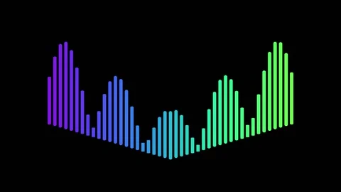 Dynamic Audio Equalizer Bars Visualizing Sound Frequencies on a Dark Backgr.. Stock Footage 339124582