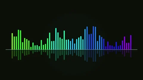 Dynamic Audio Equalizer Display with Vibrant Green Blue Purple Gradient Bar.. 스톡 동영상 339188561