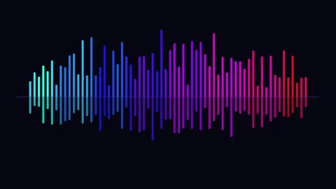 Dynamic audio equalizer spectrum animation with vibrant gradient colors on .. Stock-Footage 339199459