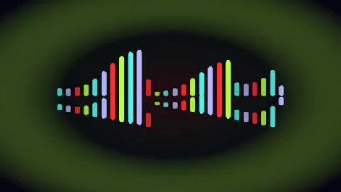 A dynamic audio equalizer visualization with vibrant colorful bars moving r.. Stock-Footage 340502482