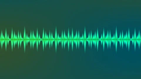 Dynamic audio frequency spectrum analyzer loop on deep violet gradient Stock Footage 333442632