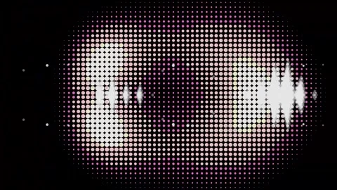 Dynamic Audio Frequency Visualizer with Pink Halftone Dots Stock Footage 338340796
