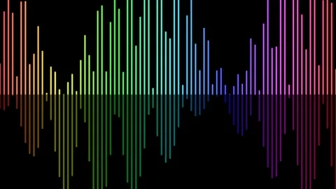 Dynamic Audio Spectrum Visualizer: Abstract equalizer bars for music videos Stock Footage 336837227