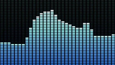Dynamic Audio Waveform Visualizer on Black Background Stock Footage 331997971
