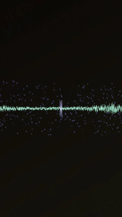 Dynamic audio waveforms pulsate against a dark backdrop Stock Footage 327942473