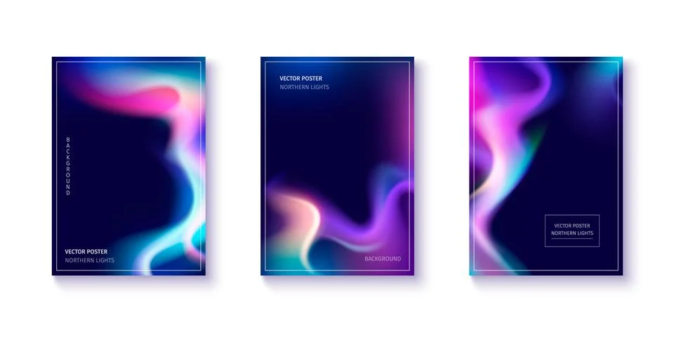 Dynamic aurora gradient background collection Stock Illustration