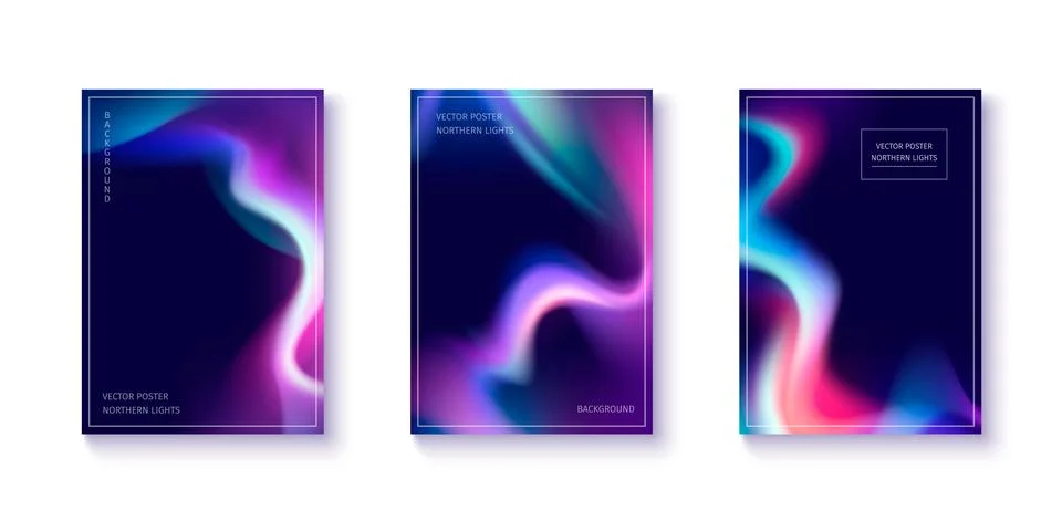Dynamic aurora gradient background collection Stock Illustration
