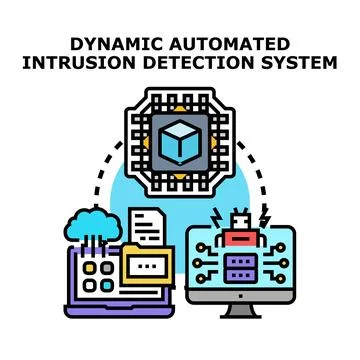 Dynamic automated intrusion detection system concept Stock Illustration
