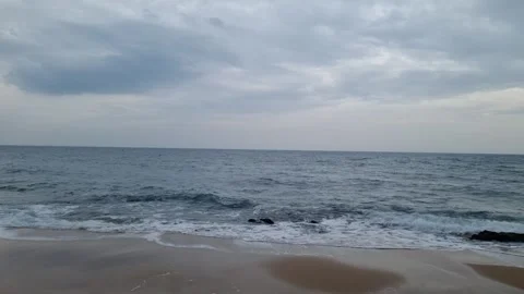 Dynamic autumn forest stream with flowing water and fallen leaves Stock Footage 321651060