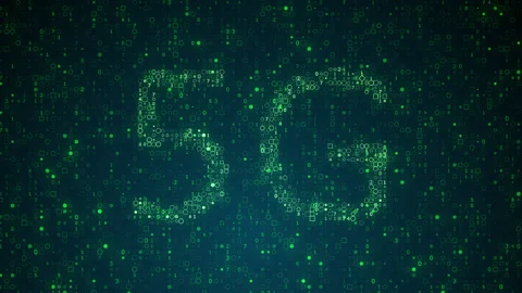 Dynamic background of coded numbers with 5g lettering Stock-Footage 166099425
