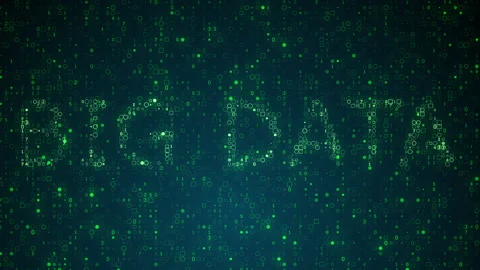 Dynamic background of coded numbers with inscription big data Stock Footage 166099672