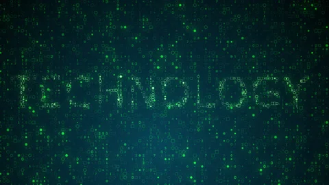Dynamic background of coded numbers with technology inscription Stock Footage 166099406