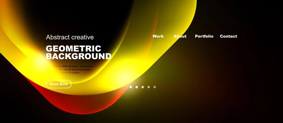 Dynamic background features vibrant yellow, orange hues. Text elements presen Stock Illustration