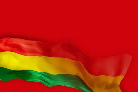 A dynamic background featuring the vibrant colors of the Bolivia flag, flowin Illustrazione stock
