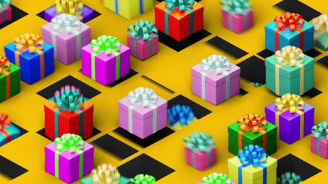 Dynamic background with gifts Stock Footage 258900767