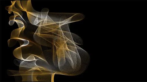 Dynamic background of glowing abstract waves on a dark background, magical go Stock Illustration