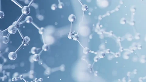 Dynamic background loop of blue molecular structure playback Vídeo Stock 335131315