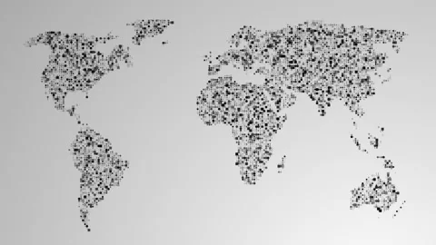 Dynamic background map of the world in digital stylization . technology conce Stock Footage 168570102