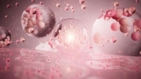 Dynamic background of molecular essence on the skin 库存影片 320873579