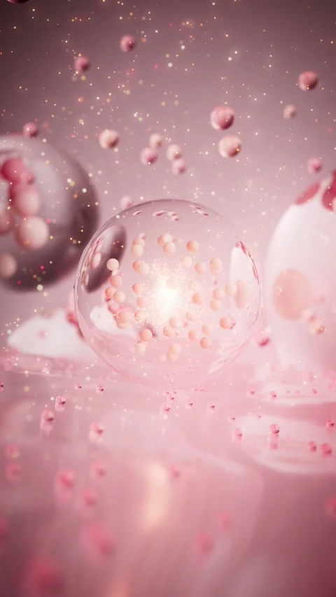 Dynamic background of molecular essence on the skin Stock Footage 320873588