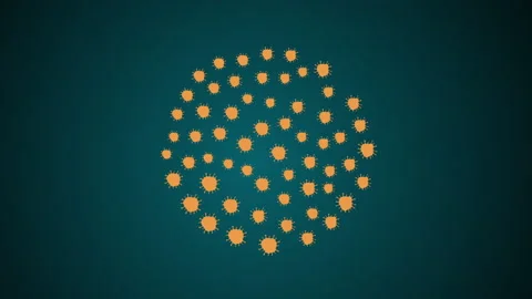 Dynamic background with moving viruses in a petria dish Video stock 162625826