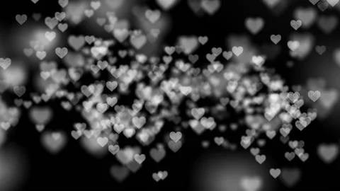 Dynamic background with pulsating hearts on a black background Stock-Footage 169960533