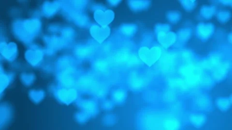 Dynamic background with pulsating hearts on a blue background Stock Footage 169960518