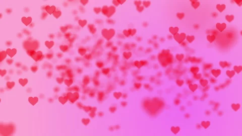 Dynamic background with pulsating red hearts on a pink background Stock Footage 169960455