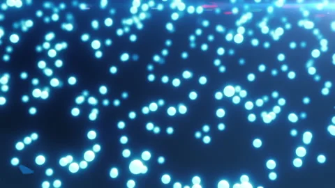 Dynamic background of randomly moving blue light spheres Stock Footage 170863974