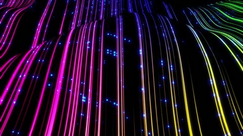 Dynamic background with smooth moving lines of different colors along the wav Stock-Footage 160943595