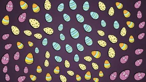 Dynamic background on the theme of the holiday Easter on a pink background Stock Footage 128347294