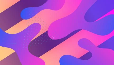 Dynamic Background. Violet Bright Design. Fluid Shapes. Abstract Stock Illustration