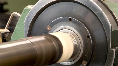 Dynamic balancing of rotor of compressor and turbine on balance machines. Stock Footage