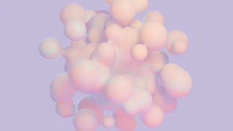 Dynamic balls interaction, pastel colors gradient Stock Footage 277083788