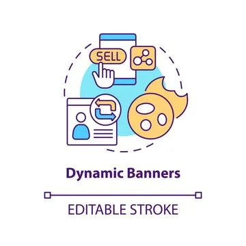 Dynamic banners concept icon 스톡 일러스트