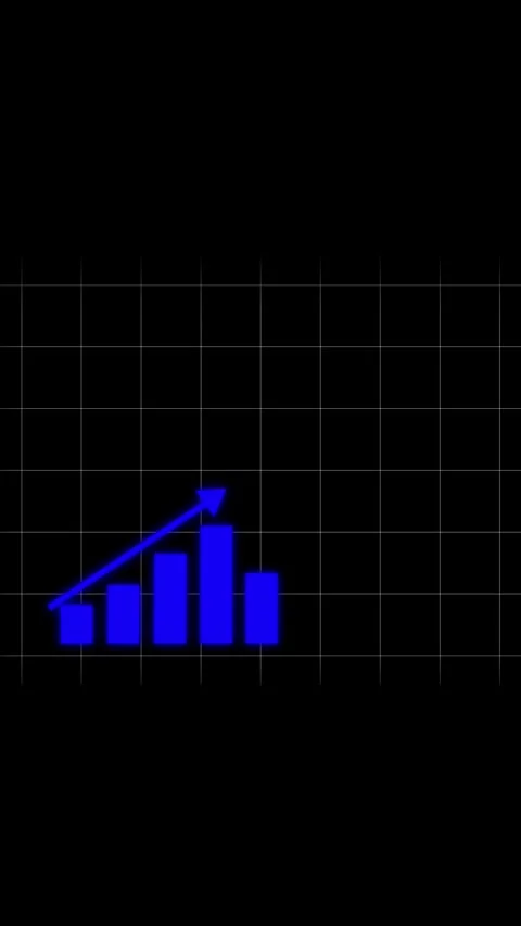 Dynamic bar graph animation showing upward trend with arrow indicating grow.. Stock Footage 331644956