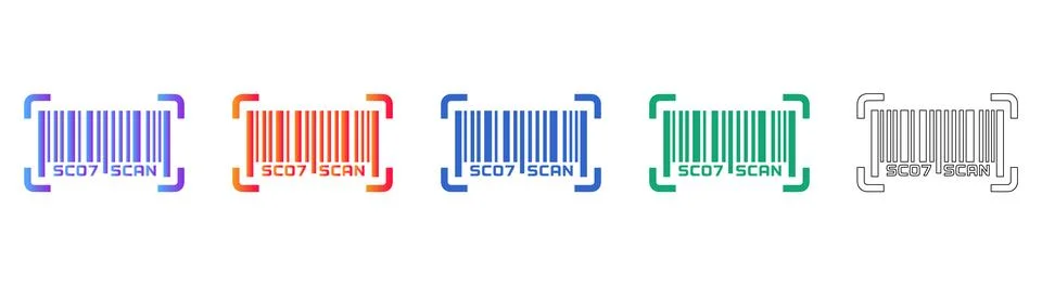 Dynamic Barcode Scan Icons for Product Identification and Tracking Stockillustratie