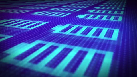 Dynamic battery status animation with bright neon visuals Stock Footage 289238189