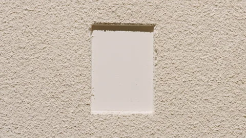 Dynamic beige powder surface with rectangle imprint Video stock 337469896