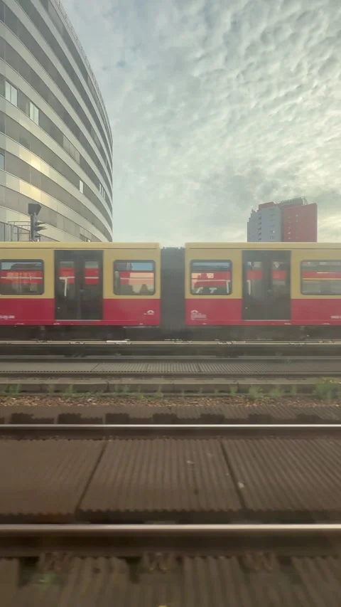 Dynamic Berlin metro ride with passing city views Stock Footage 327153070