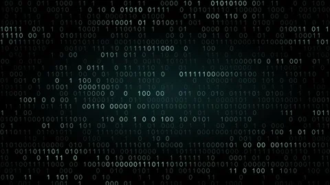Dynamic binary field animation showcasing flowing streams of binary code in a di Stock Footage 341328629