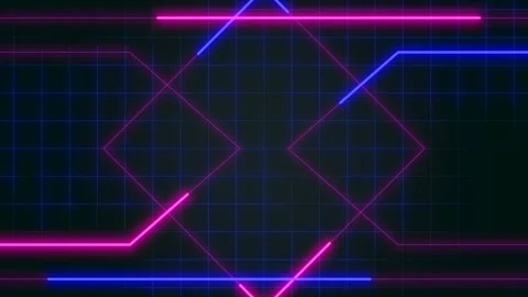 Dynamic black and blue grid with pink diamond lines Stock-Footage 282364056