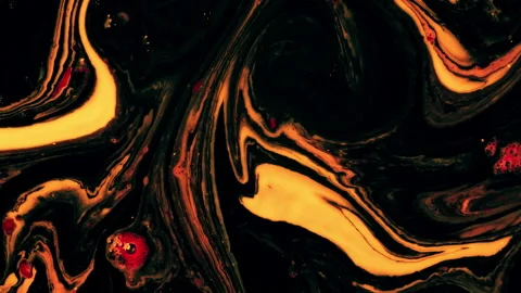 Dynamic Black and Gold Texture: Artistic Exploration in Slow Motion Fluid Art Stock Footage 262781877